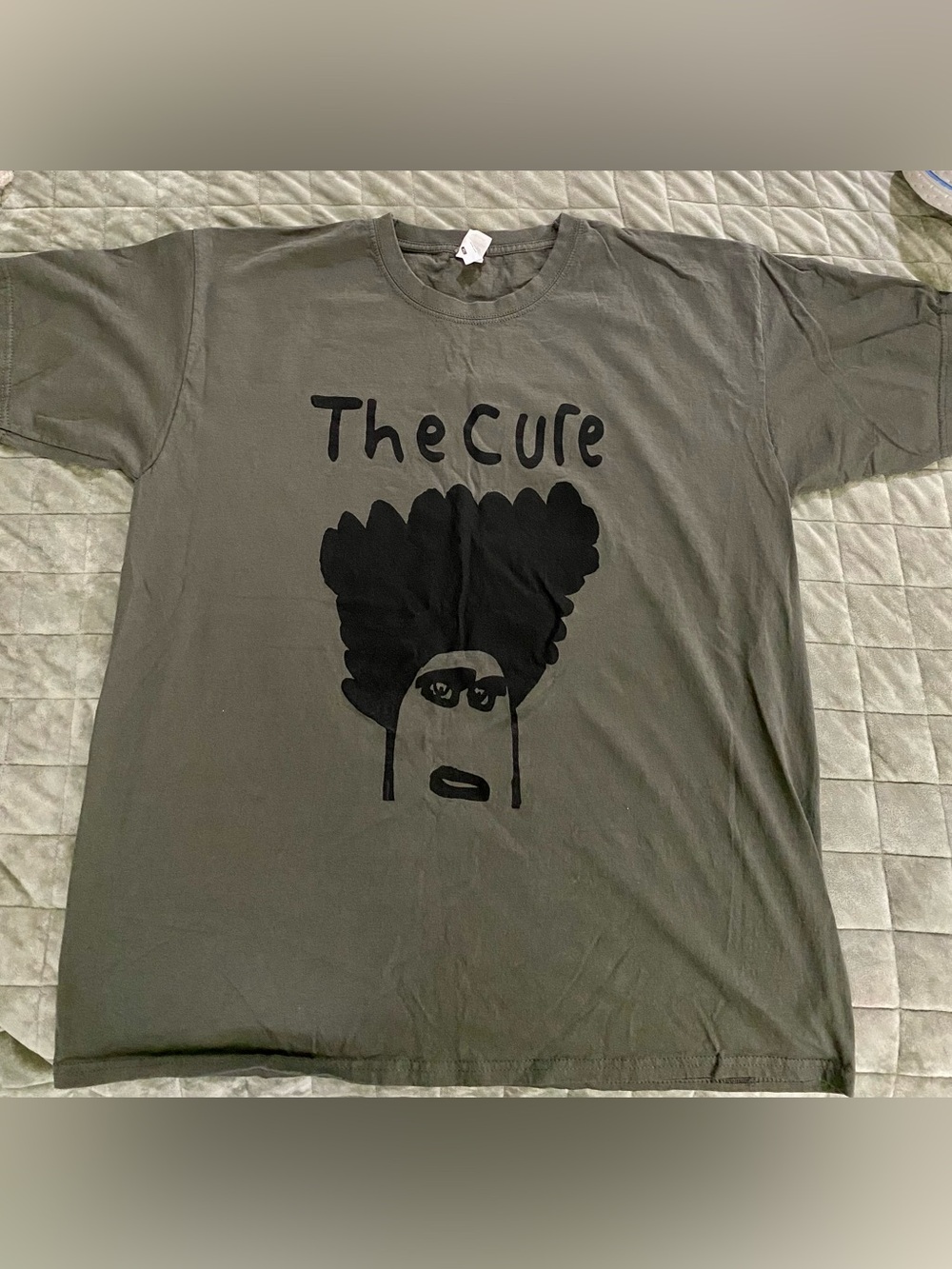 The Cure Robert Smith Fruit of the Loom grey Crewneck Tee with Logo Tag XL